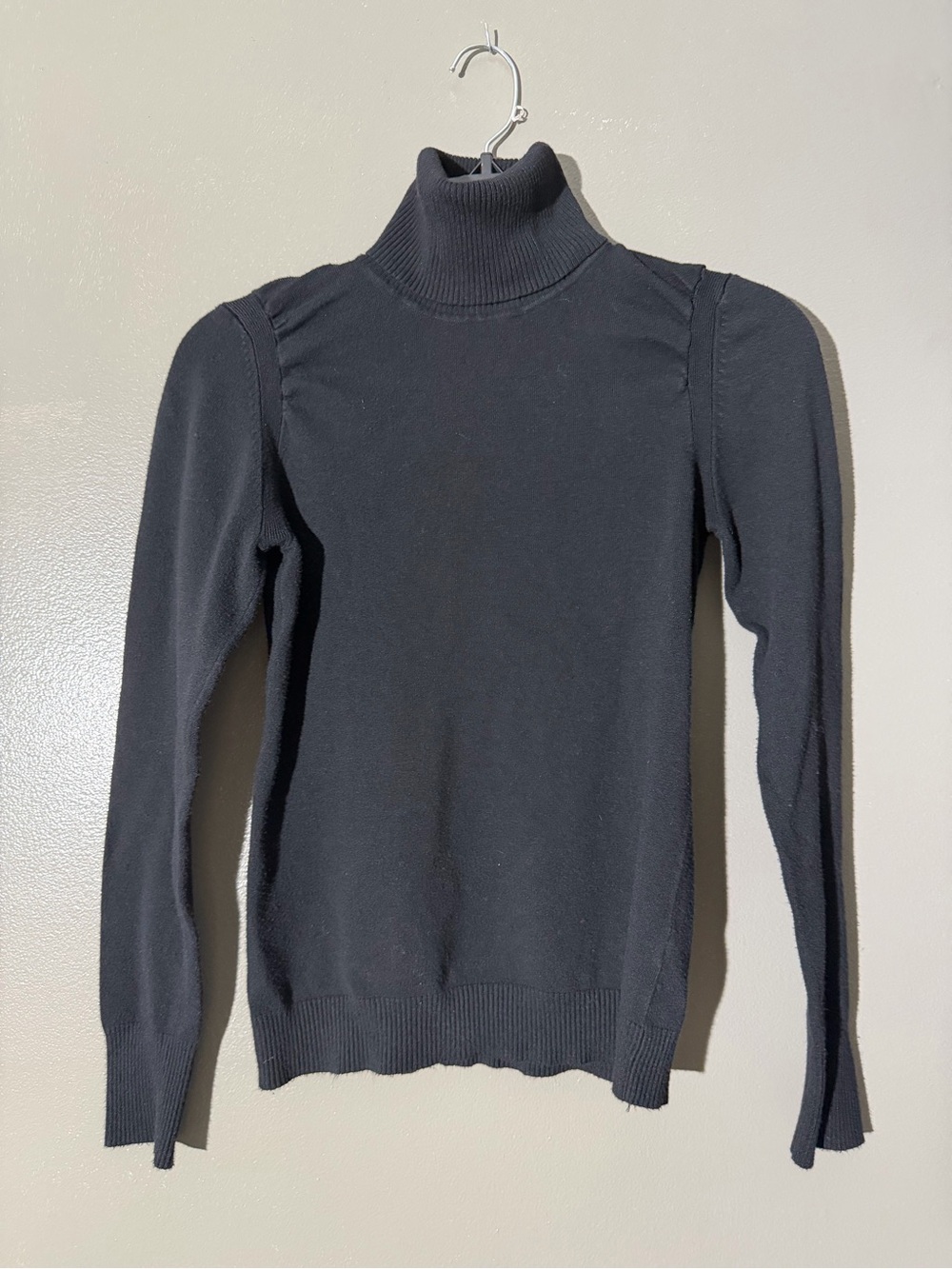 The Limited Black Turtleneck Sweater - Slim Rib Trim